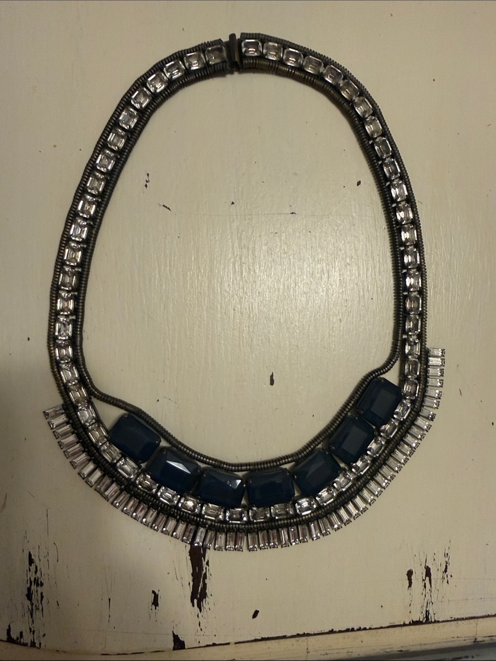 Loren Hope Navy and gunmetal Statement Collar Necklace